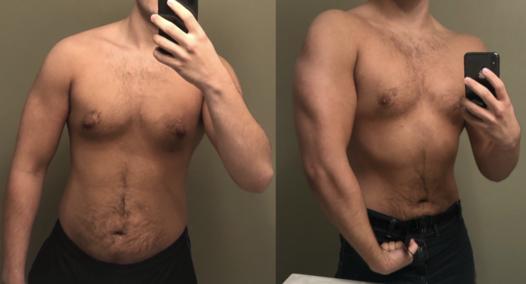 skinny-fat to muscular transformation
